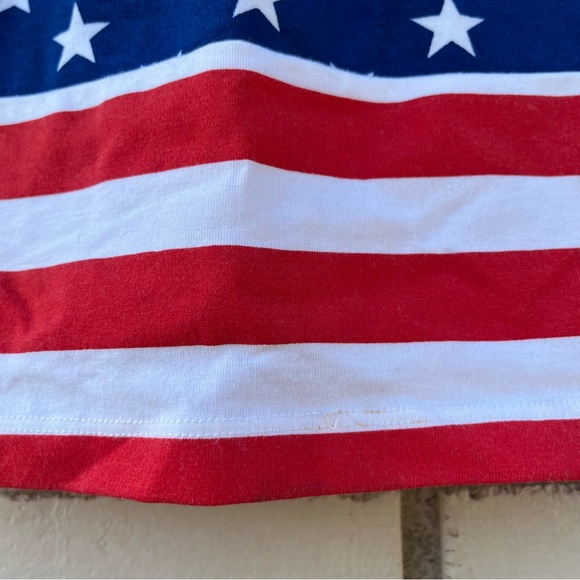 Vintage Deadstock Budweiser Flag Print Crop Tankini Swim Top - Size 9 - Picture 4 of 10